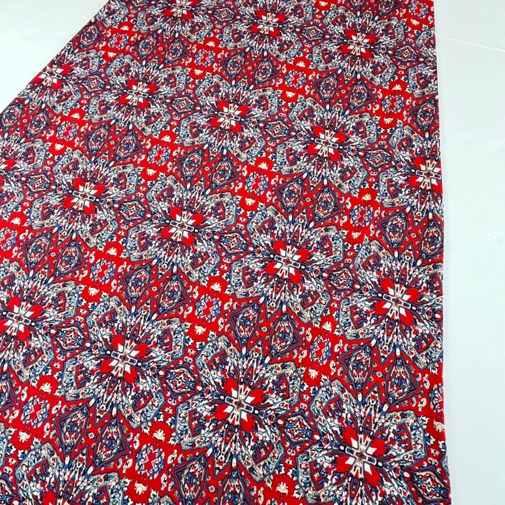 Gilli Womens Red Blue White Geometric Kaleidoscope Maxi Skirt Size‎ M 51016B - Picture 2 of 9